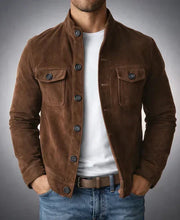 Ziani Suede Chest Pocket Snap Button Classic Jacket