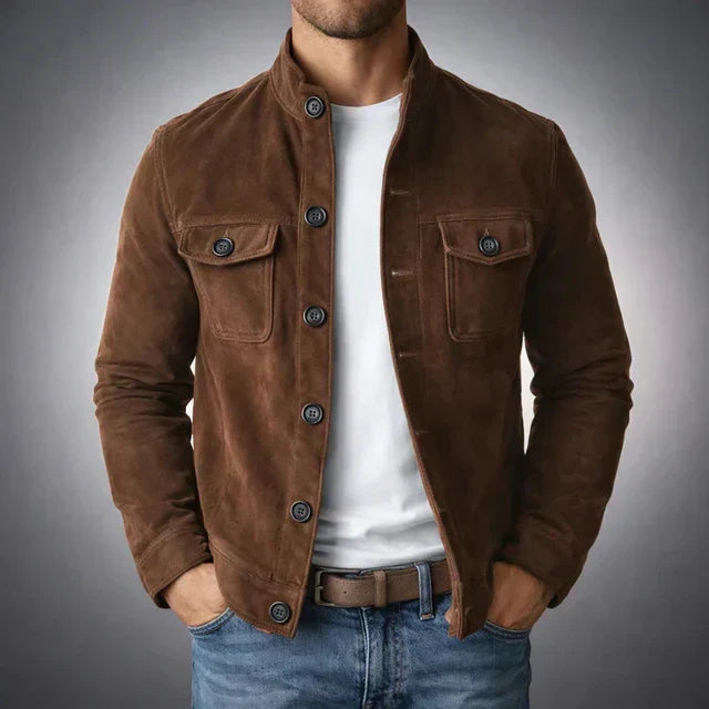 Ziani Suede Chest Pocket Snap Button Classic Jacket