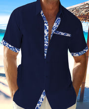 Ziani Contrast Floral Trim Short Sleeve Shirt