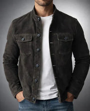 Ziani Suede Chest Pocket Snap Button Classic Jacket