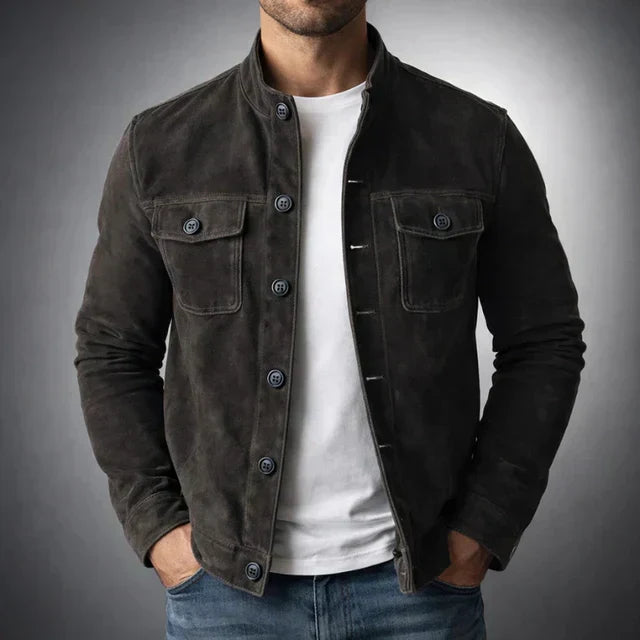 Ziani Suede Chest Pocket Snap Button Classic Jacket