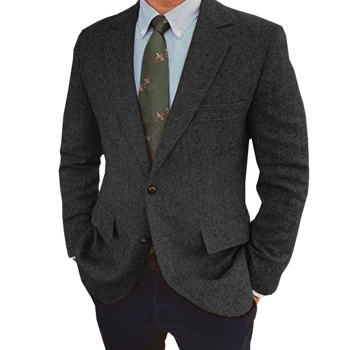 Ziani Tweed Single-Breasted Two-Button Blazer