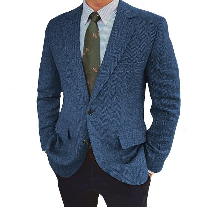 Ziani Tweed Single-Breasted Two-Button Blazer