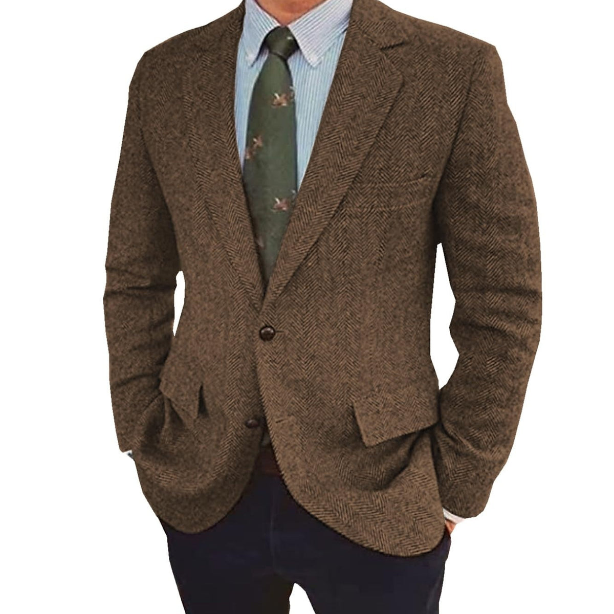 Ziani Tweed Single-Breasted Two-Button Blazer