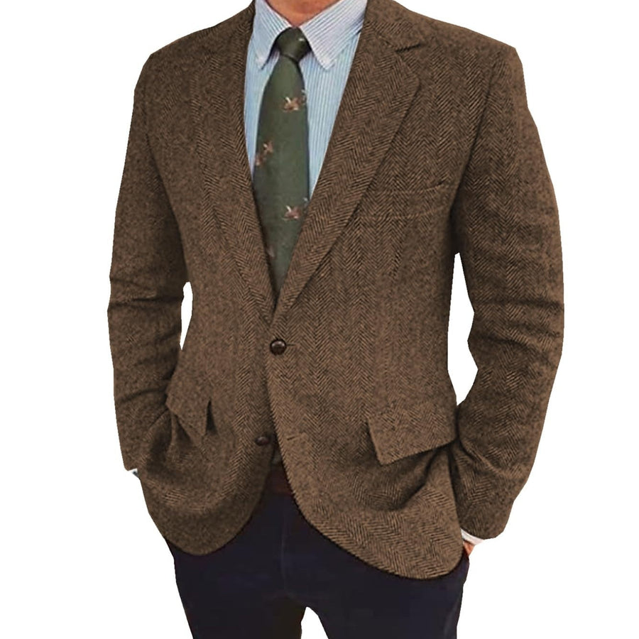 Ziani Tweed Single-Breasted Two-Button Blazer