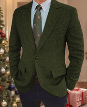 Ziani Tweed Single-Breasted Two-Button Blazer