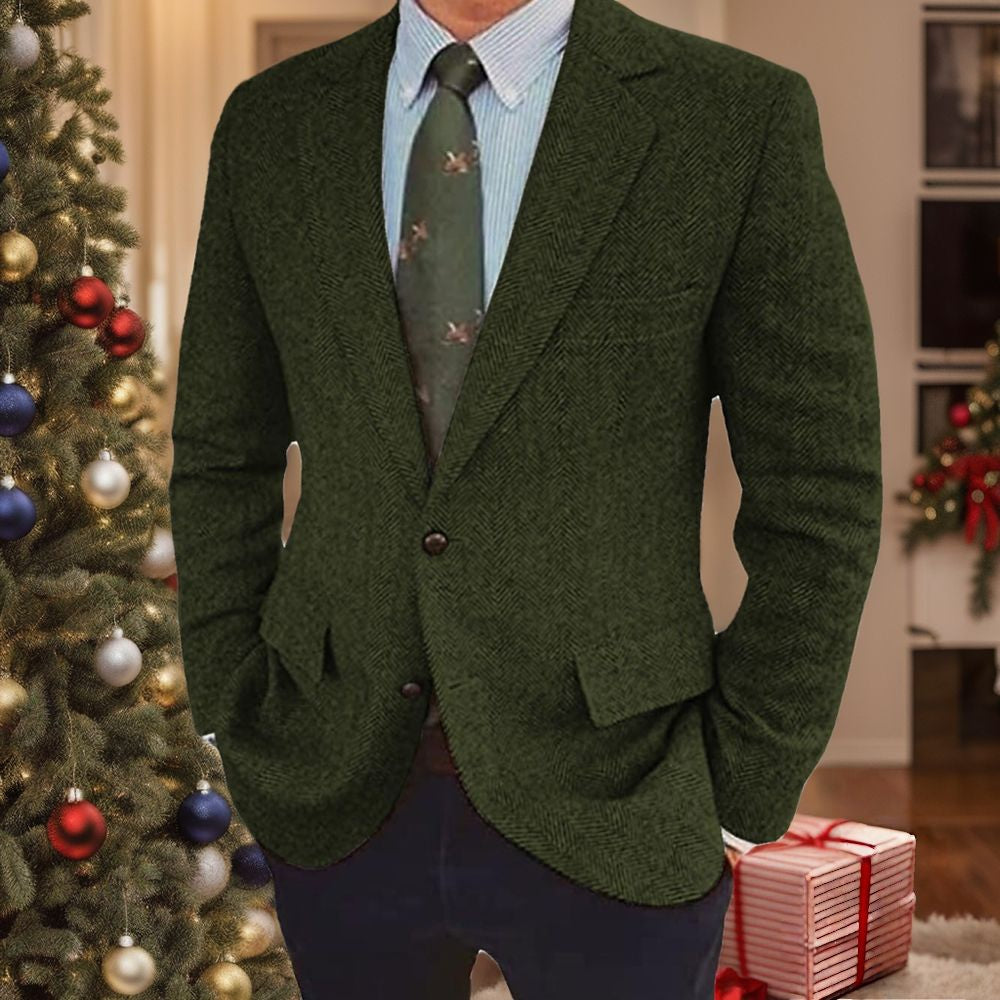 Ziani Tweed Single-Breasted Two-Button Blazer