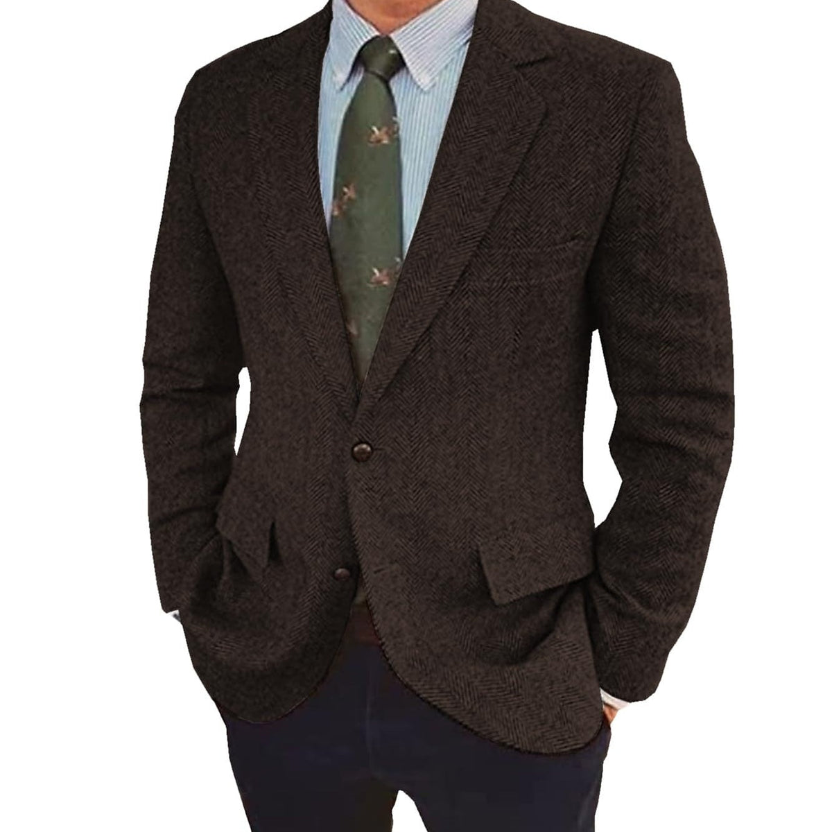 Ziani Tweed Single-Breasted Two-Button Blazer
