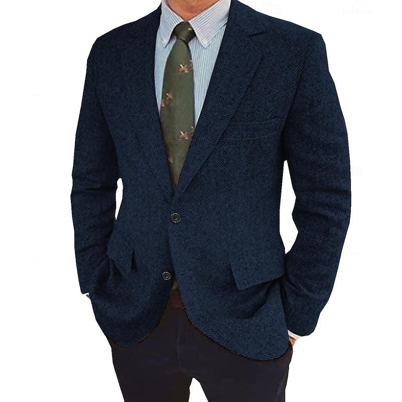 Ziani Tweed Single-Breasted Two-Button Blazer