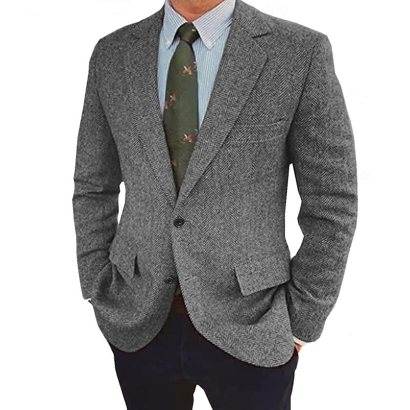 Ziani Tweed Single-Breasted Two-Button Blazer