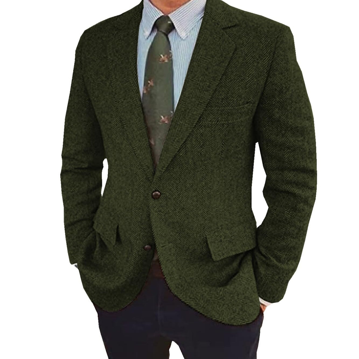 Ziani Tweed Single-Breasted Two-Button Blazer