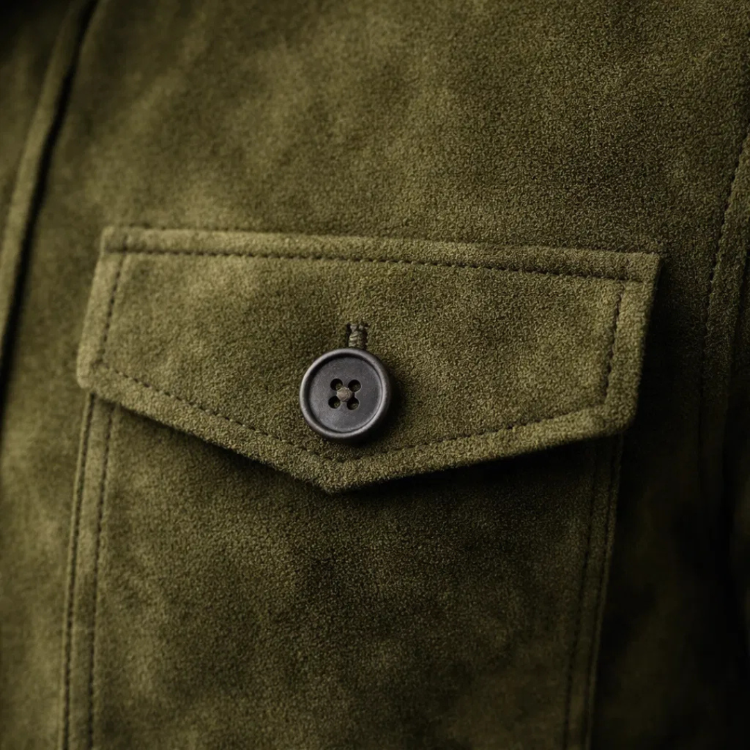 Ziani Suede Chest Pocket Snap Button Classic Jacket