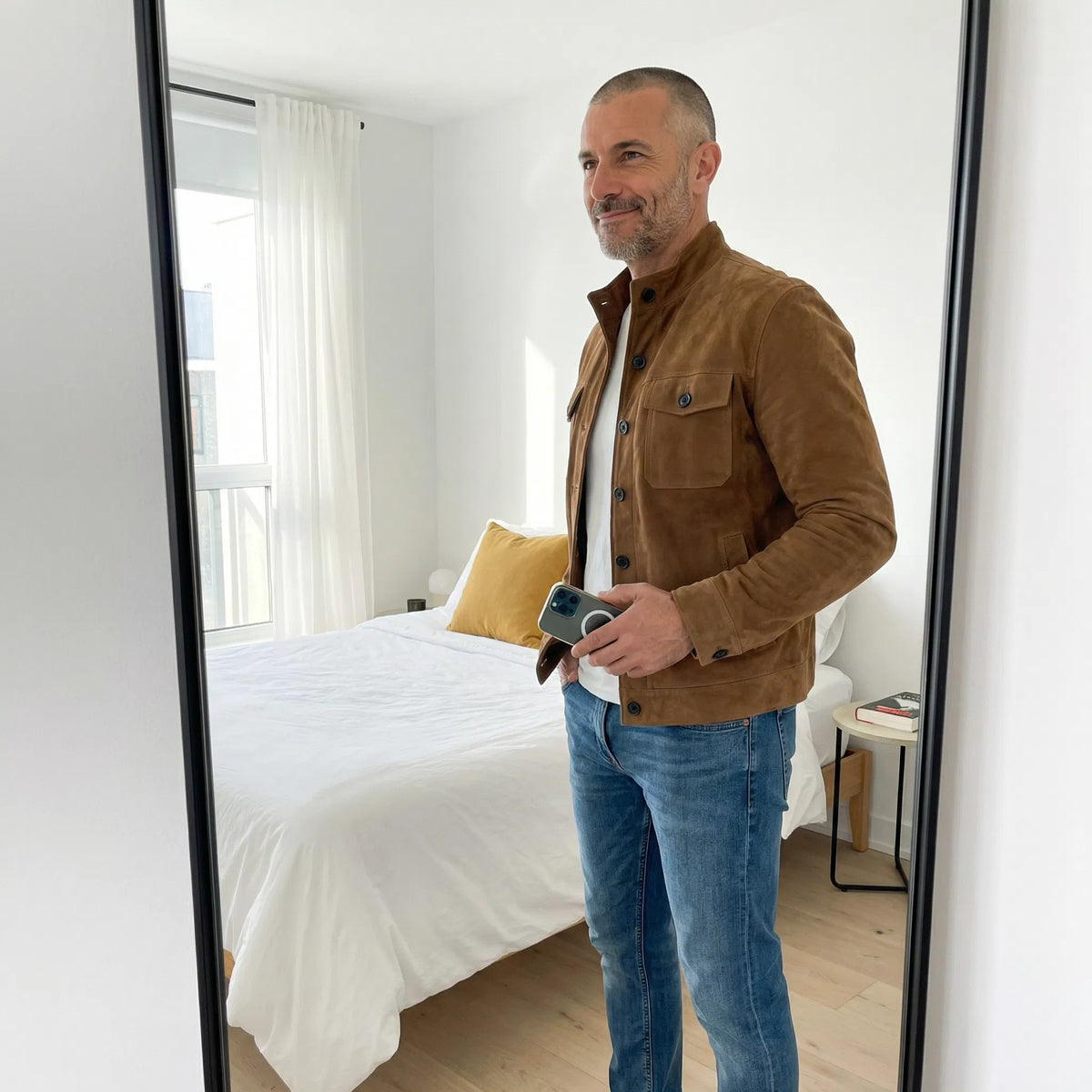 Ziani Suede Chest Pocket Snap Button Classic Jacket