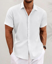 Ziani Classic Collared Short Sleeve Linen Shirt