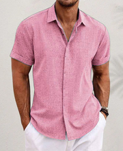 Ziani Classic Collared Short Sleeve Linen Shirt