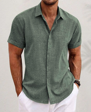 Ziani Classic Collared Short Sleeve Linen Shirt