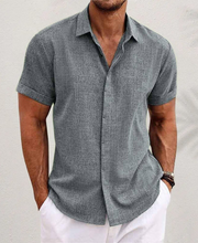 Ziani Classic Collared Short Sleeve Linen Shirt