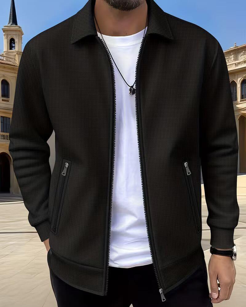 Ziani Textured Zip-Up Athletic Jacket