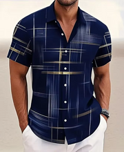Ziani Metallic Grid Print Short Sleeve Shirt