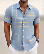 Ziani Metallic Grid Print Short Sleeve Shirt