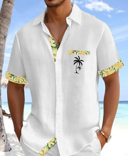 Ziani Tropical Palm Embroidered Button Shirt