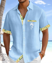 Ziani Tropical Palm Embroidered Button Shirt