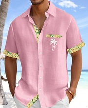Ziani Tropical Palm Embroidered Button Shirt