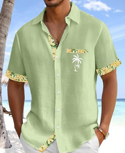 Ziani Tropical Palm Embroidered Button Shirt