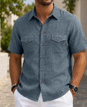 Ziani Textured Chest Pocket Short Sleeve Shirt