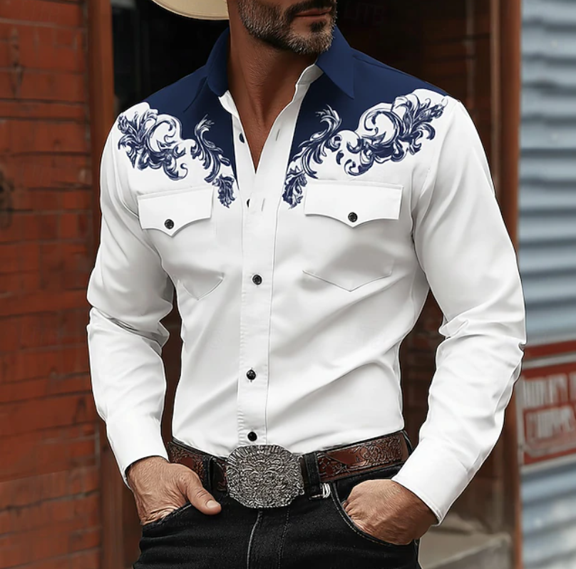 Ziani Western Embroidered Snap Button Shirt