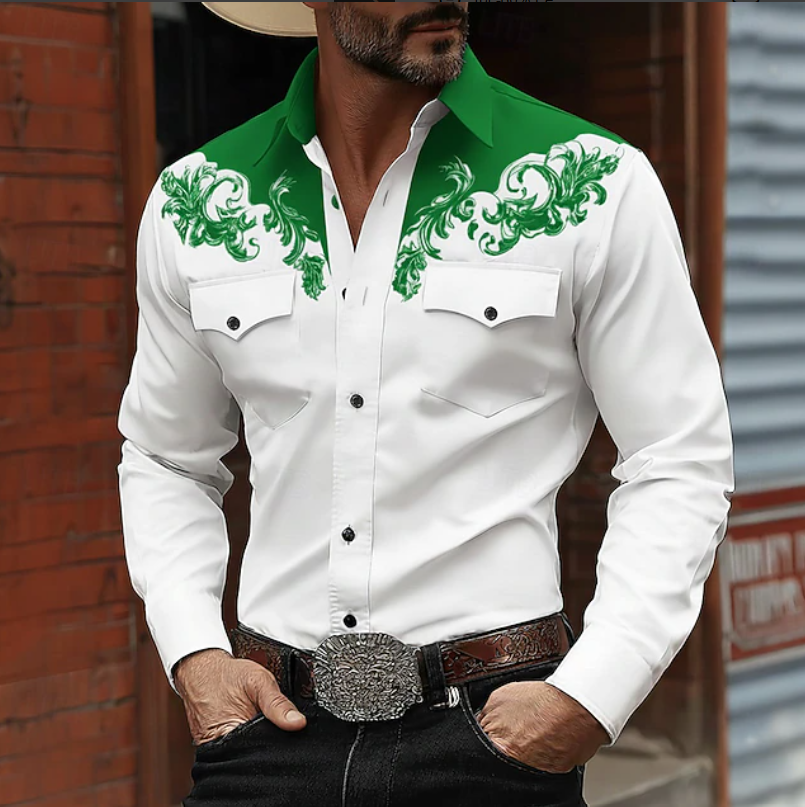 Ziani Western Embroidered Snap Button Shirt