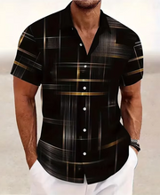 Ziani Metallic Grid Print Short Sleeve Shirt