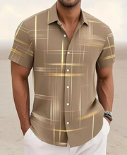 Ziani Metallic Grid Print Short Sleeve Shirt