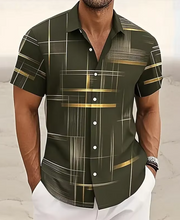 Ziani Metallic Grid Print Short Sleeve Shirt