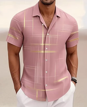 Ziani Metallic Grid Print Short Sleeve Shirt