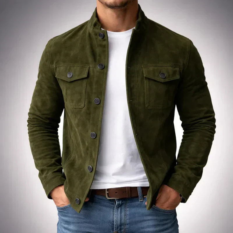 Ziani Suede Chest Pocket Snap Button Classic Jacket