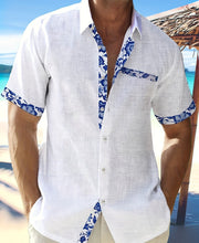 Ziani Contrast Floral Trim Short Sleeve Shirt